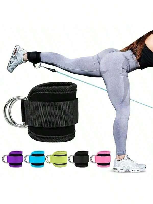 1pc Ankle Straps Cable Double D-Ring Ankle Cuffs For Gym Workouts Glutes Legs Strength Extensions Training Brace Support Sport,Multiple Colors Anklet Gym Gym Accessories