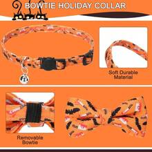 EXPAWLORER Collar de gato de Halloween con pajarita ajustable con campana extraible collares de dia festivo para mascotas para regalos de decoracion de Accion de Gracias paquete de 3 en 3 estilos - rojo - Ver 3