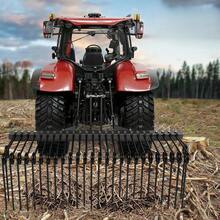 Rastrillo Paisajista de 183 cm para Tractor, Acero Reforzado con Recubrimiento en Polvo, Enganche 3 Puntos Cat 0 y Cat 1, Ideal para Hojas, Paja y Pasto, Negro – Landscape Rake - Negro - Ver 2