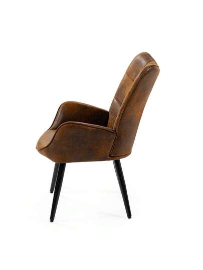 Meubles Cosy Elegante Bruin Suede Dining Chair, Com Tafel Seat, Moderne Metal Legs, Kitchen, 72 62 90.5 Cm view 5