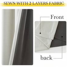 2025  Bedroom Curtains 2 Panels Sets Faux Linen Textured, Pinch Pleated Room Darkening Light/Heat Blocking Window Drapes Thermal Insulated For Living Room, Angora, W50 X L108, 2 Panels - Natural White - 查看 4