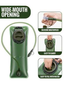 WRELS 1个装 1.5/2/2.5/3升 大容量水袋 背包 PEVA水袋 骑行露营装备 适用于骑行、露营、跑步 便携式水袋