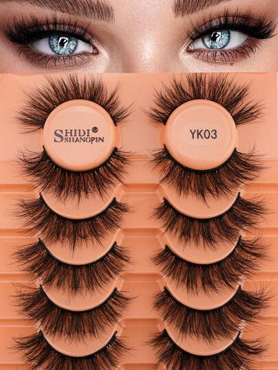 SHIDISHANGPIN 10 Pairs Faux Mink Eyelashes, 9-15mm Handmade Wispy Fluffy Reusable Eyelashes, Suitable For Women Daily, Party, Holiday Wear
