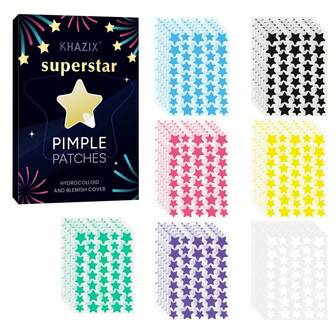 Parches para granos en forma de estrella para la cara, hidrocolloid, que absorben y cubren, con árbol de té, parches de acné hidrocolloid, parches de granos con diseño de estrella, 280 parches