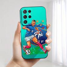 Funda de Teléfono Negra Estilosa de Estrella de Fútbol, Cómoda de Agarrar, Ideal para Hombres y Mujeres, Protección de Lente, Compatible con Samsung Galaxy S22/S22 Ultra/S23 FE/S23 Ultra/S24 Plus/S24 Ultra/A32/A35/A05S/A15/A53/A54/A05/A51/A55/A33/A14/S25/S25 Plus/S25 Ultra. - Mezcla de colores - Ver 6