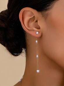 一套三件，2025新款时尚仿珍珠项链、手链和耳环，法式简约设计，女士首饰套装，适合派对、节日礼物、日常佩戴，情人节配饰 - 珍珠鍊套裝 - 查看 17