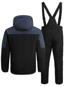 2 Stücke Sportbekleidung für Herren für Outdoor & Sport, Herren Profi Sport & Freizeit Anzug, Herren Skianzug Set, Oberteil und Unterteil HX503-1 - Schwarz - Übersicht 11