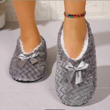 Pantuflas suaves y gruesas para mujer, de tela transpirable, diseño minimalista de dos colores, suela ligera antideslizante, pantuflas casuales para interiores para hombres y mujeres, regalo de Navidad para mamá, lavables a máquina - Gris - Ver 9