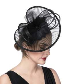 1 Stück übertriebener Mesh-Fascinator Hut für Frauen Teegesellschaft elegante Kopfbedeckung Kentucky Derby Hut mit Haarclip für Hochzeit Braut Party Hut Halloween Kostüm Accessoires Weihnachts Haarschmuck, winzige Hüte, Mini Fascinator, Mini Zylinder