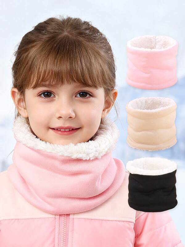 1 pieza Cuello térmico suave y lindo para niños, adecuado para niños, niñas y niños pequeños para mantener el cuello caliente en otoño e invierno fríos