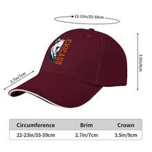 "Chicago Bear" Baseball Cap, Suitable For Sports Fans And City Style Admirers, Thematic & Durable. - đỏ thẫm - Xem 4