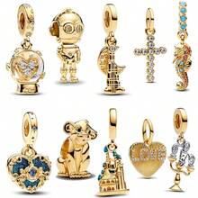 925 纯银卡通动漫绿色神龙护身符串珠，适合原创 DIY 手链，时尚珠宝礼物，适合女性生日派对