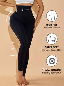 女士无缝高腰塑形弹力打底裤