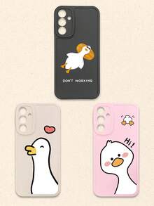 3个可爱卡通鸭子图案软硅胶手机壳，兼容和Galaxy智能手机 - 彩色 - 查看 41