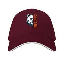 "Chicago Bear" Baseball Cap, Suitable For Sports Fans And City Style Admirers, Thematic & Durable. - đỏ thẫm - Xem 2