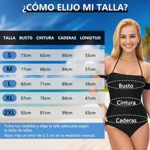 Traje de Baño Mujer Completo, Traje de Baño Mujer Natacion, Bañador de Una Pieze con Tirantes Desmontables Halter y Control Abdomen,Moda,para La Playa, Piscina, Natación, Vacaciones - M - Ver 6