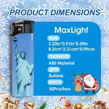 The Perfect Christmas Party Gift - 50-Pack MaxLight Themed Lighters, Ignite Festive Cheer For Secret Santa Exchanges, Office Celebrations & Creating A Joyful Atmosphere - Multicolor - Ver 2