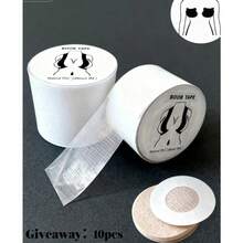 1 Roll Of Transparent Bandage 5 Meters Long, 10 Pieces Of Disposable Non-Woven Round Nipple Stickers - Thông thoáng - Xem 7