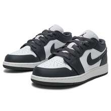 Nike 青少年款 Air Jordan 1 Low BG 休闲缓震篮球鞋，款式编号：553560-044 - 鐵灰/山峰白 - 查看 3