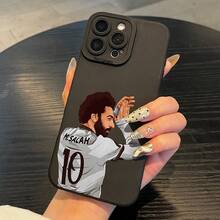 Funda de teléfono de alta gama Angel Eyes con patrón de Liverpool Salah, impresión UV de dibujos animados, cubierta de teléfono de protección completa de 360 grados para iPhone 11 12 13 14 15 16 Pro Max XR X/ XS 7 8 Plus SE Mini para smartphone, mejor regalo, ligera y de tacto cómodo - Mezcla de colores - Ver 5