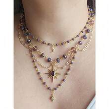 Chic Celestrialcore Grunge Necklace With Star Of Sirius Pandent Grunge Fairycore Necklace Cottagecore Necklace For Women Girls Y2K Jewelry Gift For Her - Vàng - Xem 2