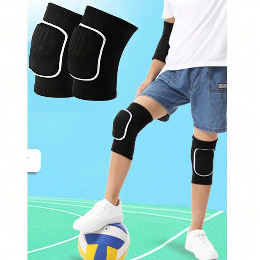 Ginocchiere morbide per danza, lotta, pallavolo, danza, calcio, yoga, basket e pattinaggio, lavoro flessibile ed elastico, supporto per il ginocchio (rosa, nero, taglia media) - nero - Visualizzare 1