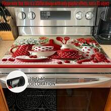 1pc Red Polka Dot Stove Protector - Non-Slip Kitchen Appliance Cover, Fits Electric/Oven/Stove, Multipurpose Washer/Dryer Mat & Mouse Pad, Easy-Clean Surface (28.3x20.5in) - Decorative Kitchen Decor, Playful Design, Sturdy Construction - 52公分*72公分/20.47吋*28.35英寸 - 查看 2