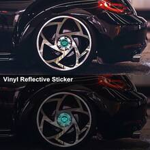 4pcs/Set Crown Pattern Car Wheel Hub Reflective Stickers - Vinyl Self-Adhesive Safety Warning Stickers, Suitable For SUV And Trucks, Fashionable Appearance Decorative Stickers, Enhance Night Driving Safety, Made Of High-Grade Reflective Vinyl Material, High Visibility In Low Light/Dark Environments, Waterproof And Weather-Resistant, Suitable For Outdoor Use, Easy To Apply On Wheel Rims - A - View 9