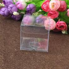 50 Clear PVC Macaron Boxes Transparent Square Cube Favour Packaging For Wedding Candy Chocolate Small Gifts Flat Pack Easy Assembly