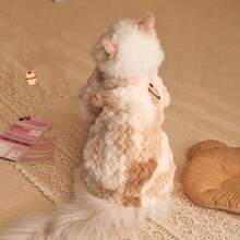 猫咪冬季保暖服装，宠物猫，毛绒玩具，短款银色，渐变层次猫咪服装，背心，小猫，秋冬季服装 - 彩色 - 查看 7