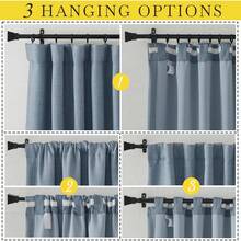 2025  Bedroom Curtains 2 Panels Sets Faux Linen Textured, Pinch Pleated Room Darkening Light/Heat Blocking Window Drapes Thermal Insulated For Living Room, Angora, W50 X L108, 2 Panels - 霧藍色 - 查看 5
