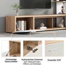 Television Stands & Entertainment Centers - Bianco + colore legno originale - Visualizzare 8