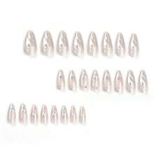 Fake Nails Long Silver Press On Stiletto Nails Full Cover Fire Acrylic Fake Nails For Women And FFgirls 24PCS{Inchcolor_nameinch:InchColor1inch} - Color1 - View 3