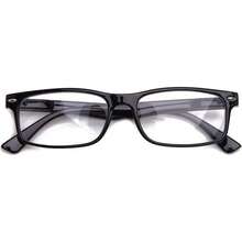 Lens Rectangle Frame Non Prescription Glasses - Fashion - 黑色眼鏡,附硬眼鏡盒 - 查看 7