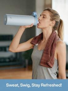 18/26/40oz Stainless Steel Insulated Sports Water Bottle With Straw Lid And Handle, Wide Mouth Double Wall Leak-Proof Bottle, 24hr Cold 12hr Hot - 40oz Light Blue - View 11