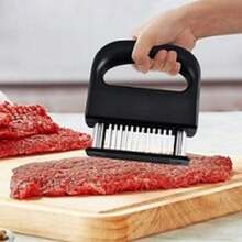 Stainless Steel Meat Tenderizer For Beef Steak Chicken Kitchen Tool - Black - View 6