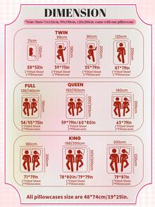 2/3件套印花床上用品套装，含枕套（小号），适用于9至12英寸厚的床垫，柔软、抗皱、透气，适用于单人床、双人床、大号床、特大号床，可机洗，也适用于沙发，通过Oeko-Tex认证