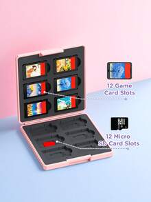 Tempat Penyimpanan Kartrid Game Switch Edisi Natal Kustom untuk Switch 2, Organizer Kartrid Game dengan Nama Kustom, Kompatibel dengan OLED/Switch NS/Switch Lite dengan 12 Slot Kartu Game & 12 Slot Kartu Micro SD, Casing Keras, Lapisan Silikon Hitam, Aksesoris Switch, Hadiah Romantis Musim Semi/Kembali ke Sekolah/Hadiah Natal - MultiWarna - View 3