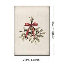 Zestaw 1/3 szt. Nieoprawionego, zabytkowego wieńca świątecznego z sosną, rustykalny plakat na ścianę do świątecznego festiwalu, wydruk na płótnie, minimalistyczny wystrój wiejskiego domu, rustykalny, zimowy, świąteczny, retro obraz do mieszkania, salonu, sypialni, nowoczesnej dekoracji domu