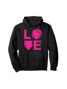 Sudadera con capucha I Love Softball - Idea de regalo para chicas adolescentes y mujeres, cómoda y elegante sudadera de 250g, lavable aáquina, tallas S-XXL, regalo perfecto para familiares y amigos, adecuada para todas las estaciones - Negro - Ver 7