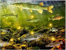 2025 Christmas Canvas Wall Art Print 12" X 16" With Timer | LED Lighted Design - Freswater Fish Collection - View 6