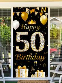 18th Happy Birthday Black And Gold Background Arch, Gold Balloon Gift Background Board, Party Banner Decoration, Birthday Celebration Party Supplies, Photo Booth Decor - Black - View 8
