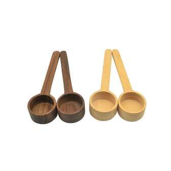 Japansk träsked, kaffesked av bokträ eller valnöt, måttsked för kaffepulver, gräddkanna