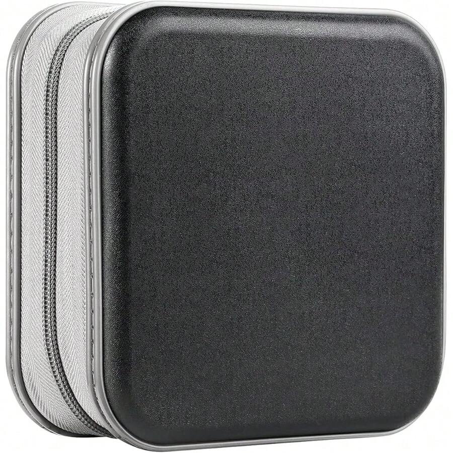 UENTIP 48 Capacity CD Case,Portable DVD Hard Plastic Case Holder CD Organizer Wallet Protective DVD Storage (Black, 48){Inchcolor_nameinch:Inchblackinch} - 黑色 - 查看 1