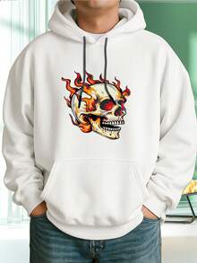 Sudadera con capucha versátil y de moda para hombres en Halloween, primavera y otoño - Blanco - Ver 6