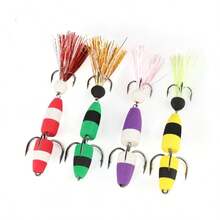 1pc Large Soft Fishing Lure, Saltwater Foam Fake Bait, Outdoor Fishing Swinging Wobble Bass Lure, Saltwater Trolling Lifelike Fishing Lure, Foam Hook Soft Bait, Triple Hook Fake Bait Rig - Multicolor - View 2