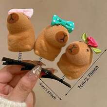 10pcs Cute Capybara Cartoon Hair Plush Clips Set - Elegant & Playful PVC Barrettes For Women, Perfect For Casual Attire, Three-Dimensional Headband, Spring Clip, Hair Accessories - 彩色 - 查看 5