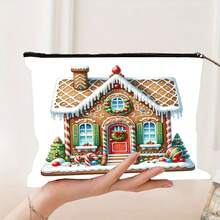 9 piezas, bolsa de maquillaje con estampado de muñeco de nieve y hombre de jengibre navideño y calcetines navideños, bolsa de cosméticos con cremallera y bolsa de artículos de tocador, estilo bohemio, bolsa de medicina reutilizable con tema de dibujos animados, bolsa para lápices, bolsa de almacenamiento, para la escuela, decoración del hogar de verano, bolsa de aperitivos, 9 pulgadas x 6 pulgadas