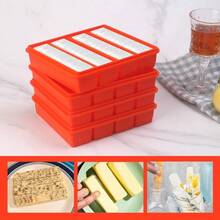 Silicone Ice Cube Molds Widely Use 2 PacksIce Cube Tray For Whiskey Butter Mold Freezer Molds For Soups And Sauces 2 Pack Orange - 2包橘色 - 查看 4