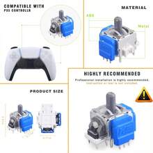 VAORLO عبوة 2-4-10 من عصي التحكم المتوافقة مع وحدة تحكم عصا التحكم البديلة مضادة للانحراف مع مستشعر تناظري ثلاثي الأبعاد، اكسسوارات - متعدد الألوان - مشاهدة 3